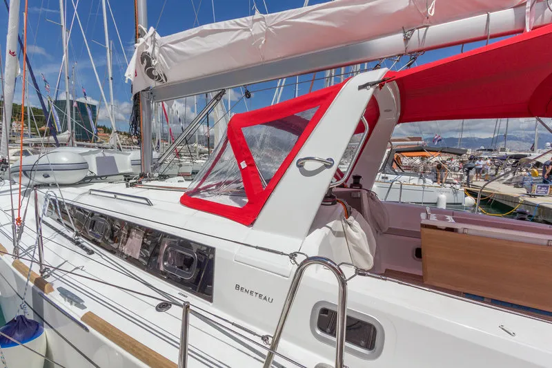 Exterior view of Mare Nostrum II, a Beneteau Oceanis 38.1 sailboat at Općina Marina, Croatia