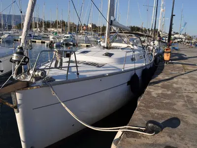 Cockpit of Destiny, a Bavaria Cruiser 45 sailboat at Kontokali, Greece