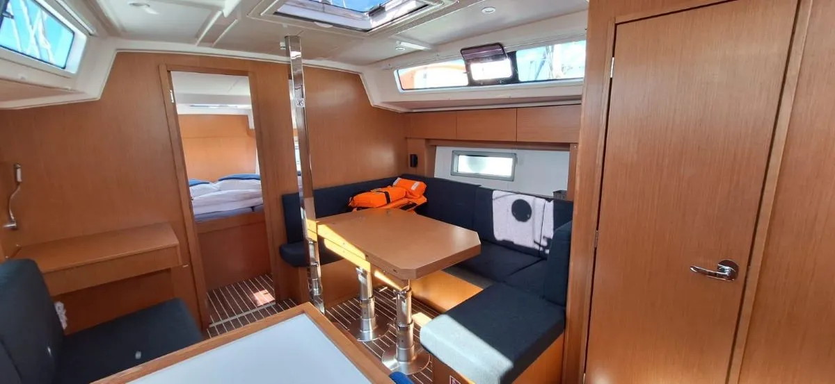 Salon of Papagena, a Bavaria C38 sailboat at Grad Šibenik, Croatia