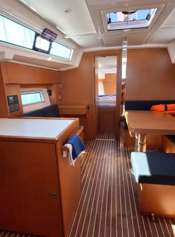 Salon of Papagena, a Bavaria C38 sailboat at Grad Šibenik, Croatia