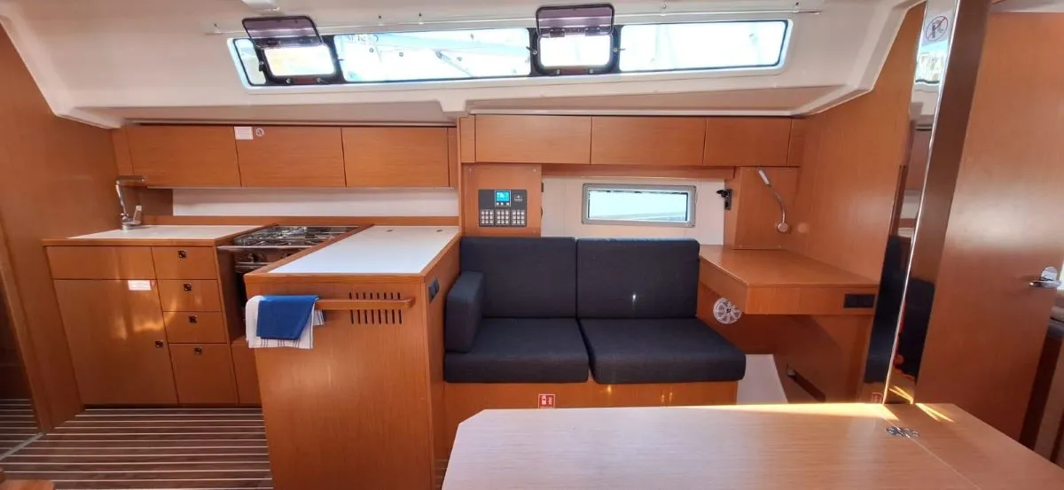 Galley of Papagena, a Bavaria C38 sailboat at Grad Šibenik, Croatia