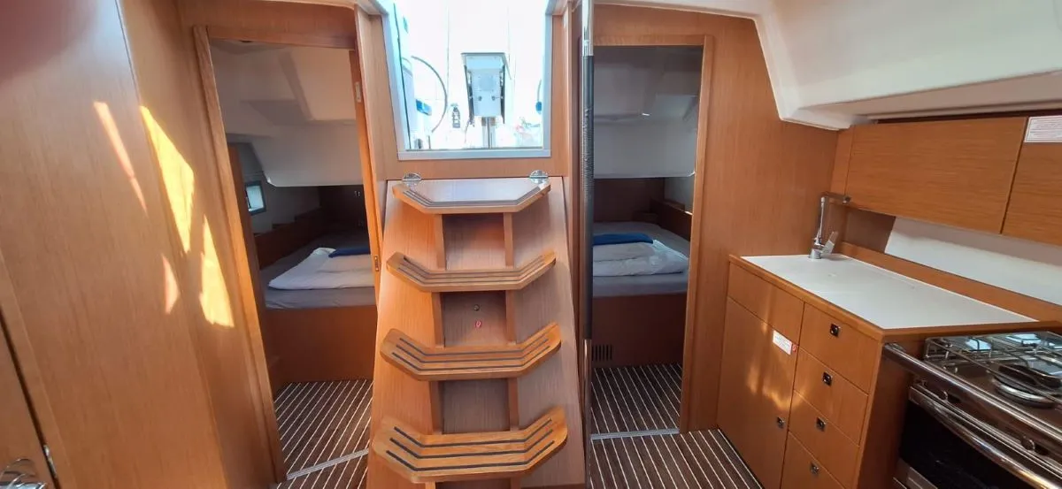 Salon of Papagena, a Bavaria C38 sailboat at Grad Šibenik, Croatia