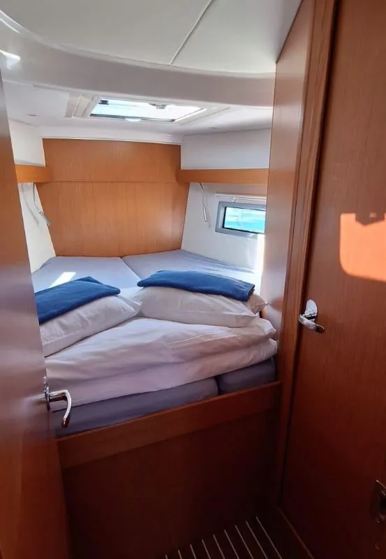 Cabin on Papagena, a Bavaria C38 sailboat at Grad Šibenik, Croatia