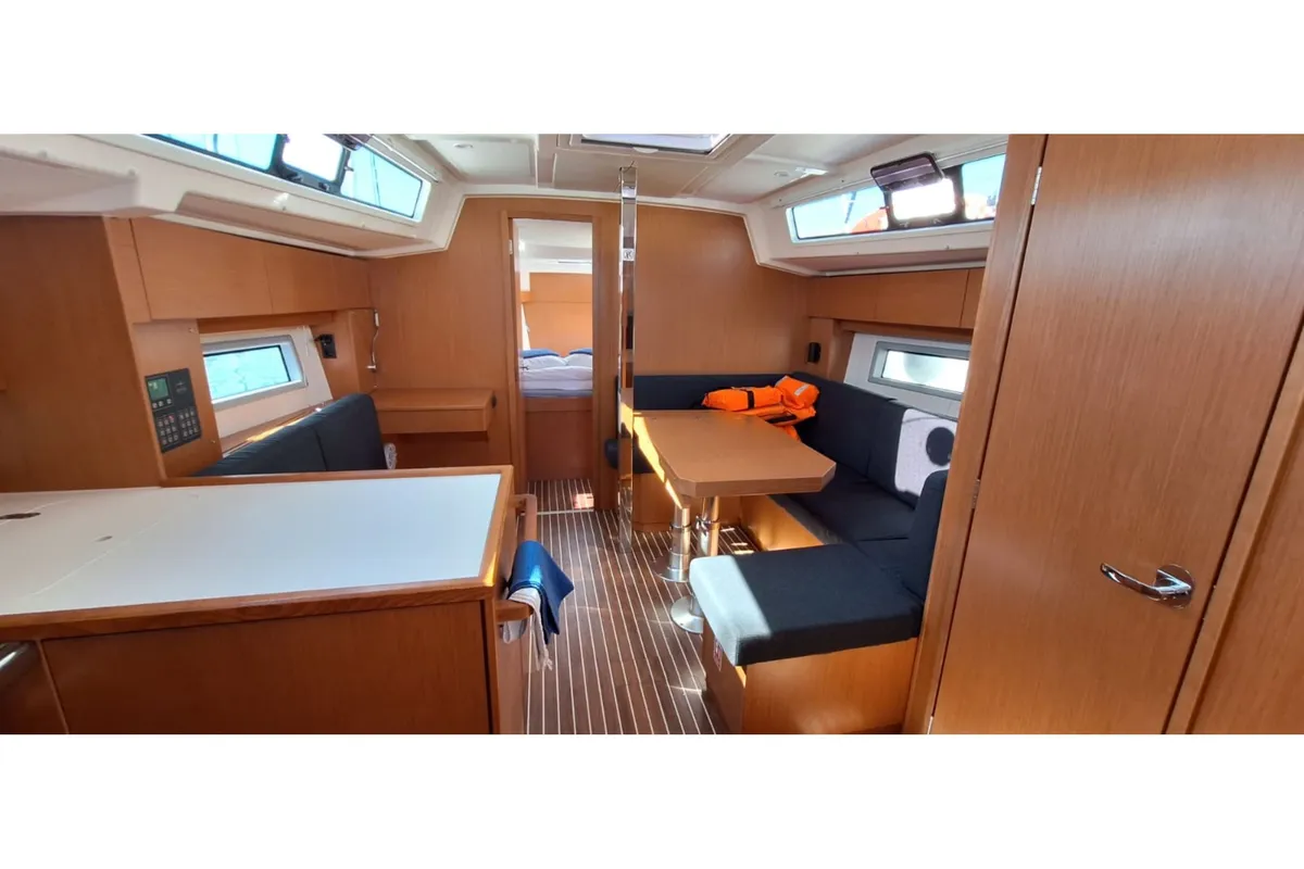Salon of Papagena, a Bavaria C38 sailboat at Grad Šibenik, Croatia