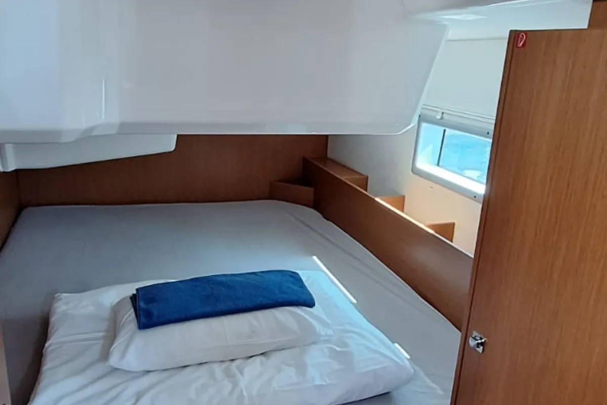 Cabin on Papagena, a Bavaria C38 sailboat at Grad Šibenik, Croatia