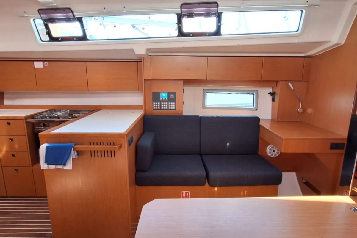 Galley of Papagena, a Bavaria C38 sailboat at Grad Šibenik, Croatia