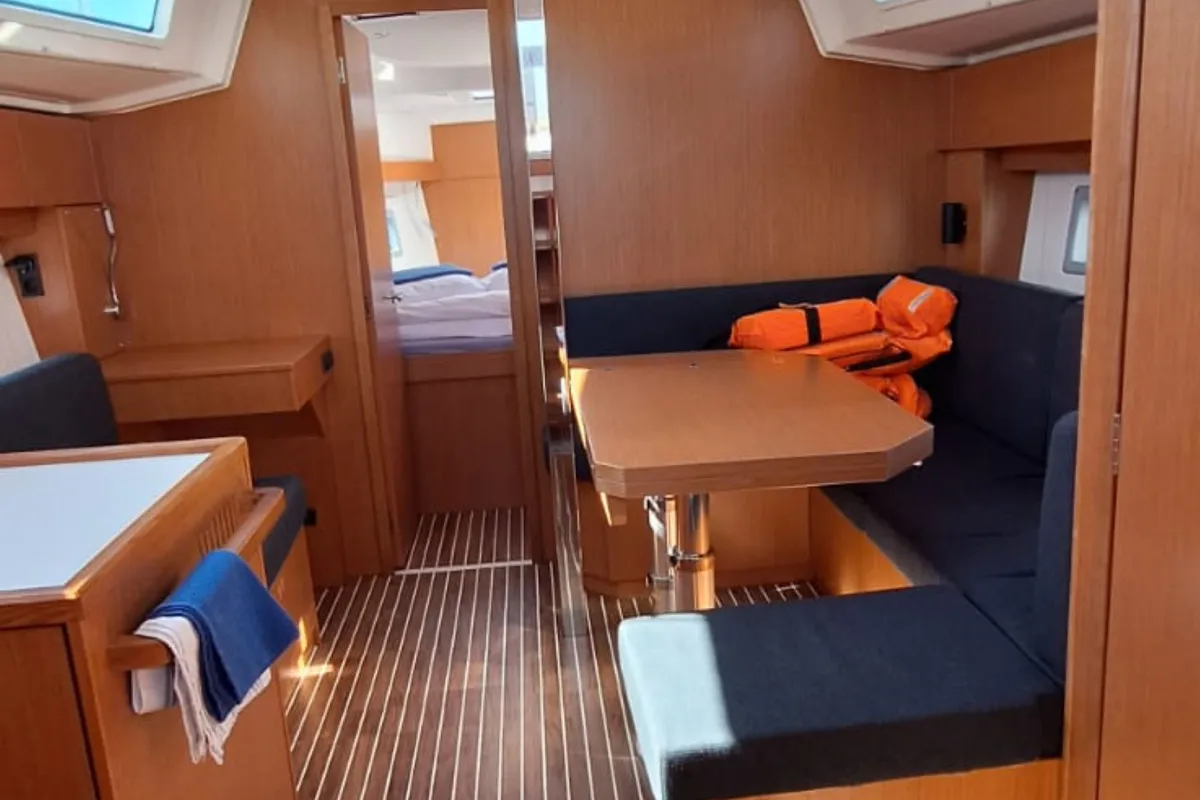 Salon of Papagena, a Bavaria C38 sailboat at Grad Šibenik, Croatia