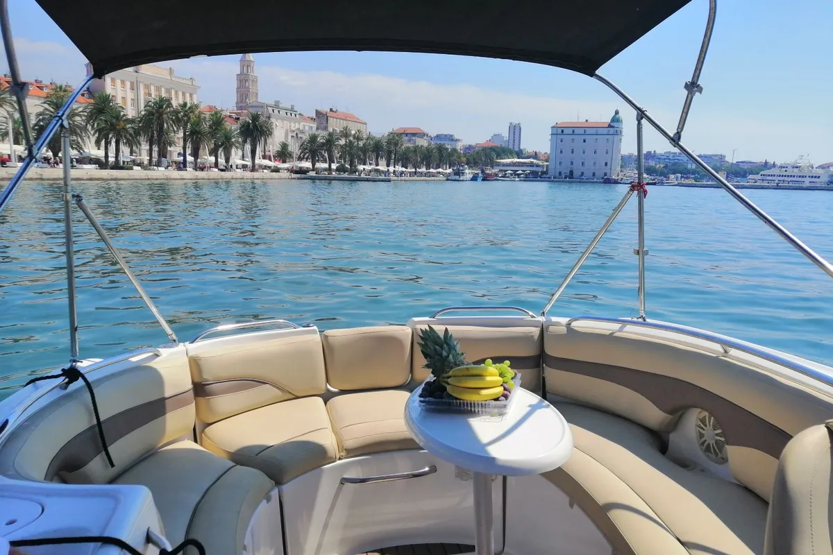 Deck of Michelangelo, a Chaparral 263 Sunesta motorboat at Split, Croatia