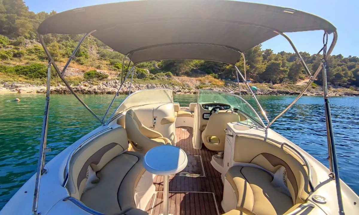 Deck of Michelangelo, a Chaparral 263 Sunesta motorboat at Split, Croatia