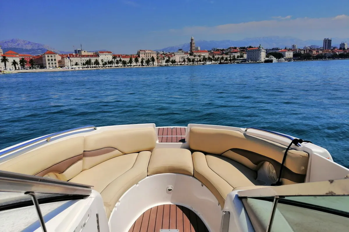 Deck of Michelangelo, a Chaparral 263 Sunesta motorboat at Split, Croatia