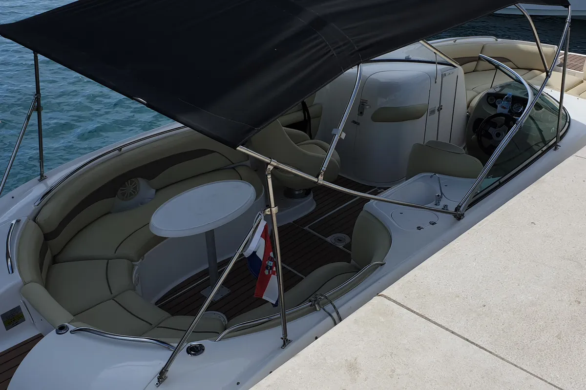 Deck of Michelangelo, a Chaparral 263 Sunesta motorboat at Split, Croatia