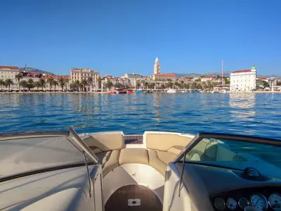 Deck of Michelangelo, a Chaparral 263 Sunesta motorboat at Split, Croatia