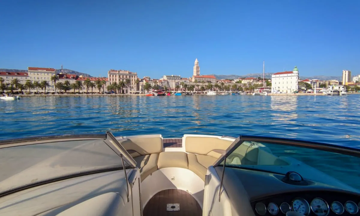 Deck of Michelangelo, a Chaparral 263 Sunesta motorboat at Split, Croatia