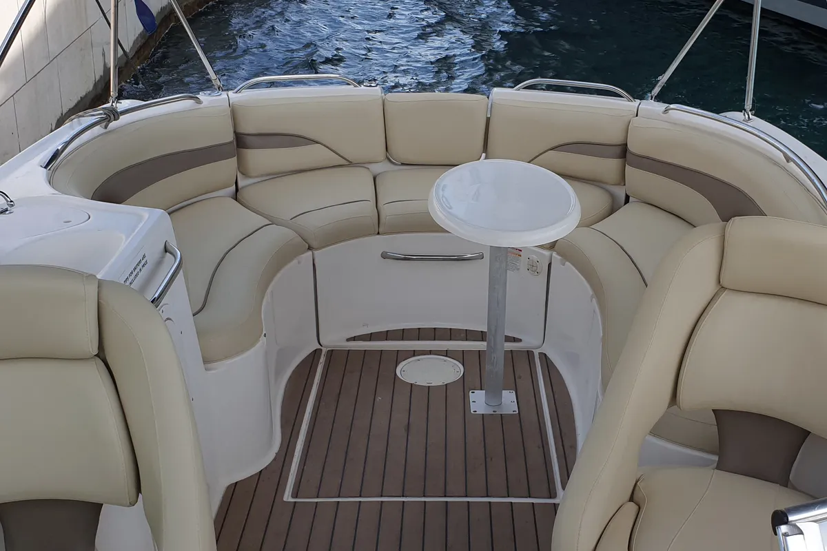Deck of Michelangelo, a Chaparral 263 Sunesta motorboat at Split, Croatia
