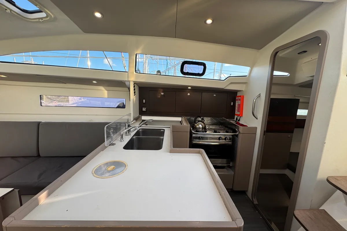 Galley of Xavier, a RM 1070 sailboat at La Rochelle, France