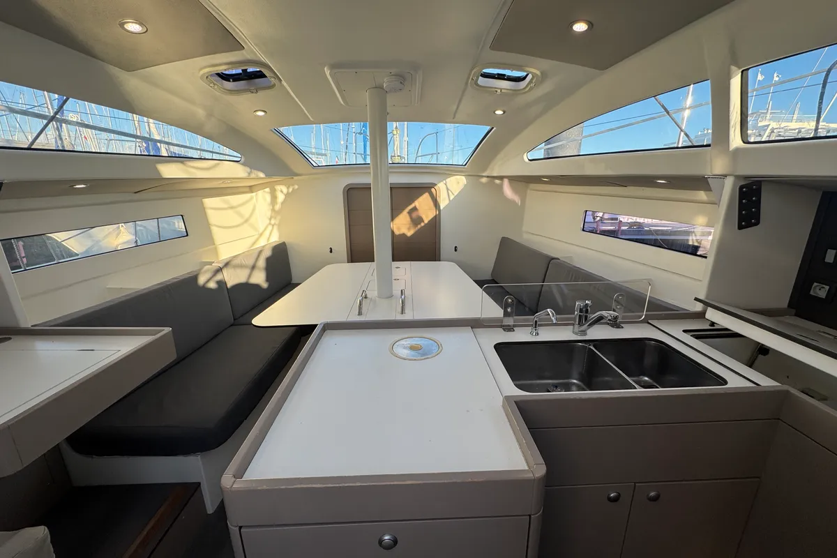 Salon of Xavier, a RM 1070 sailboat at La Rochelle, France