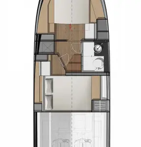 Floor plan of Feel the Beat, a Jeanneau NC 33 motorboat at Barth, Germany