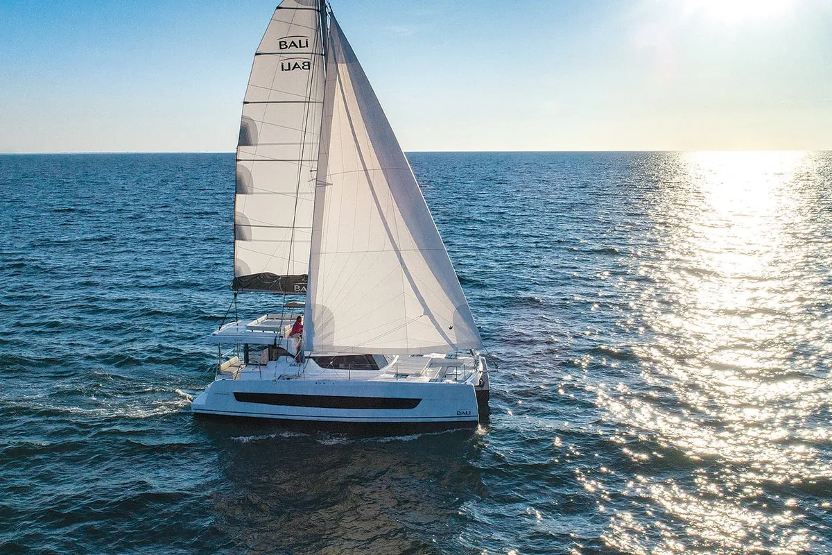 Exterior view of Kanè, a Bali Catspace catamaran at Capo d'Orlando, Italy