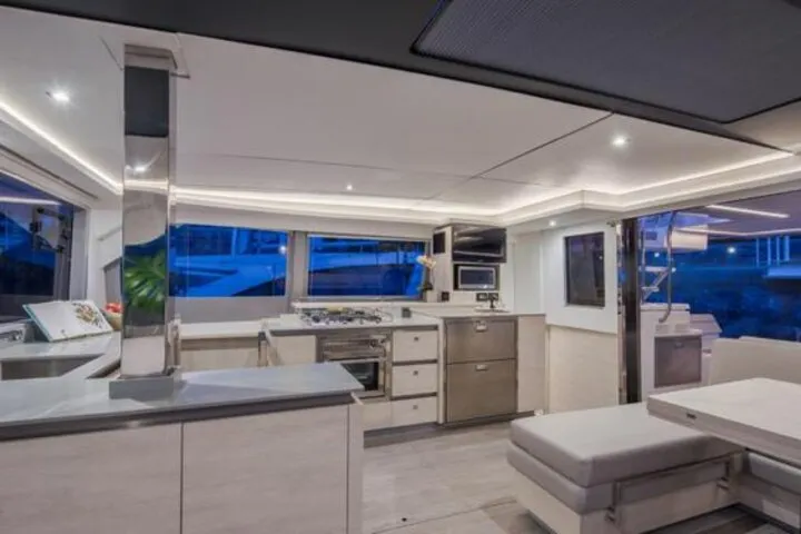 Galley of Hakuna Matata, a Leopard 50 catamaran at Marmaris, Turkey