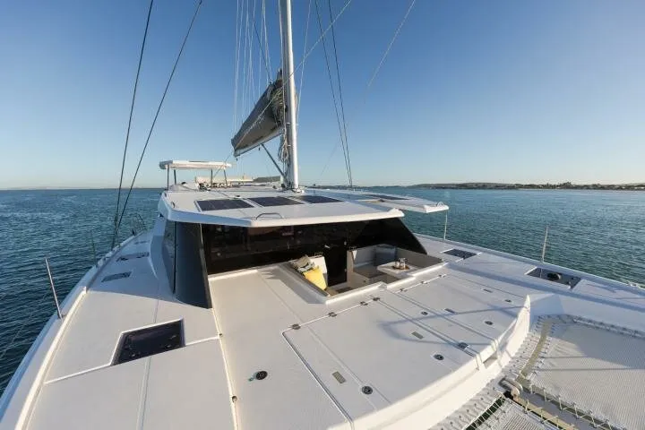 Deck of Hakuna Matata, a Leopard 50 catamaran at Marmaris, Turkey