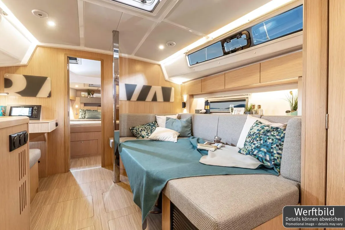 Cabin on Wilma, a Bavaria C38 sailboat at Općina Rogoznica, Croatia