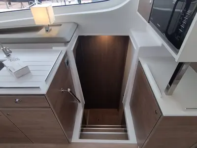 Galley of Tursiops, a Bali Catspace catamaran at Olbia, Italy