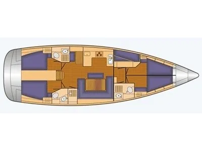 Floor plan of Arctic Wisdom, a Bavaria 50 Cruiser sailboat at Tromsø, Norway