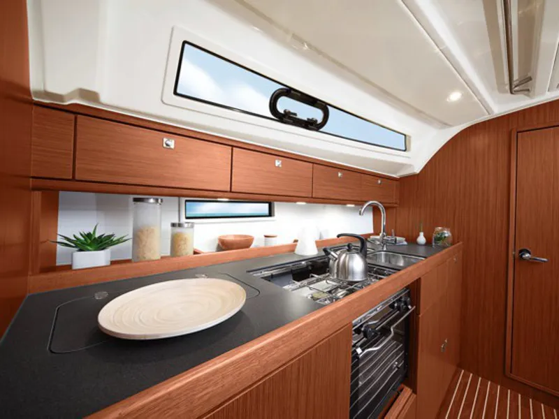 Galley of Hera, a Bavaria Cruiser 41 sailboat at Ponta Delgada, Portugal
