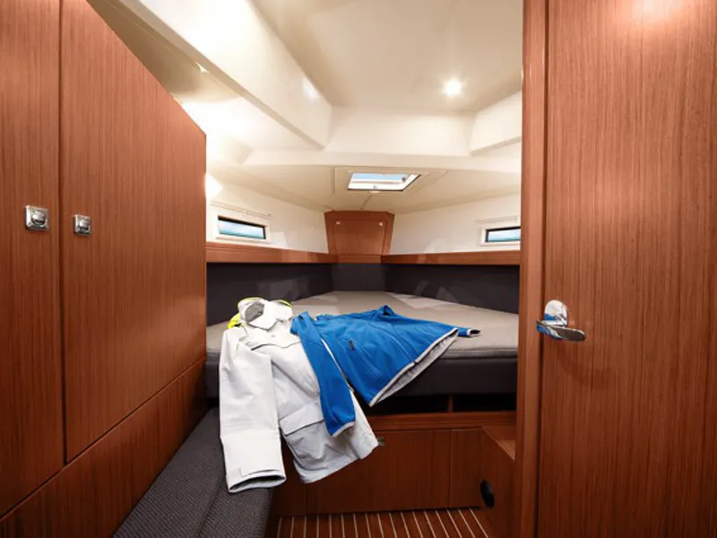 Cabin on Hera, a Bavaria Cruiser 41 sailboat at Ponta Delgada, Portugal