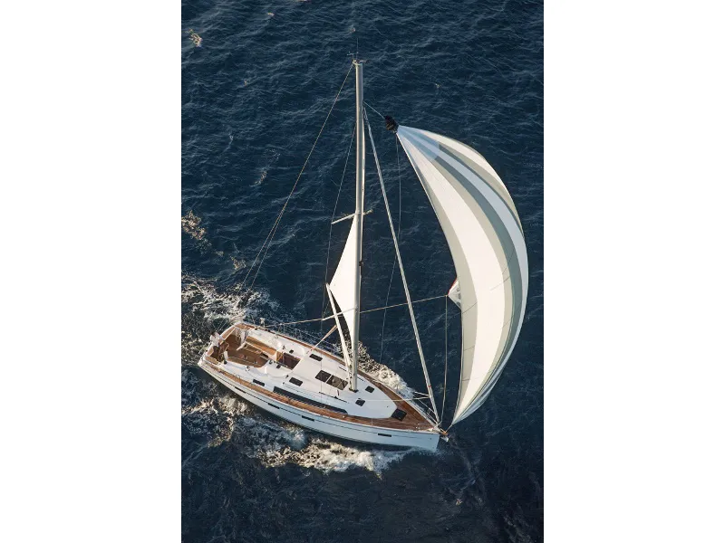 Exterior view of Hera, a Bavaria Cruiser 41 sailboat at Ponta Delgada, Portugal
