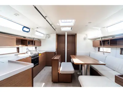 Salon of Logos, a Beneteau Oceanis 46.1 sailboat at Capo d'Orlando, Italy