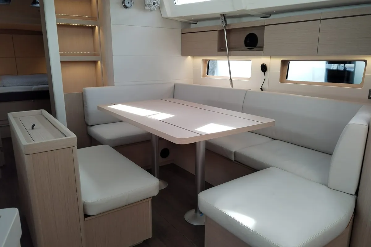 Salon of Rocket, a Beneteau Oceanis 46.1 sailboat at Punat, Croatia