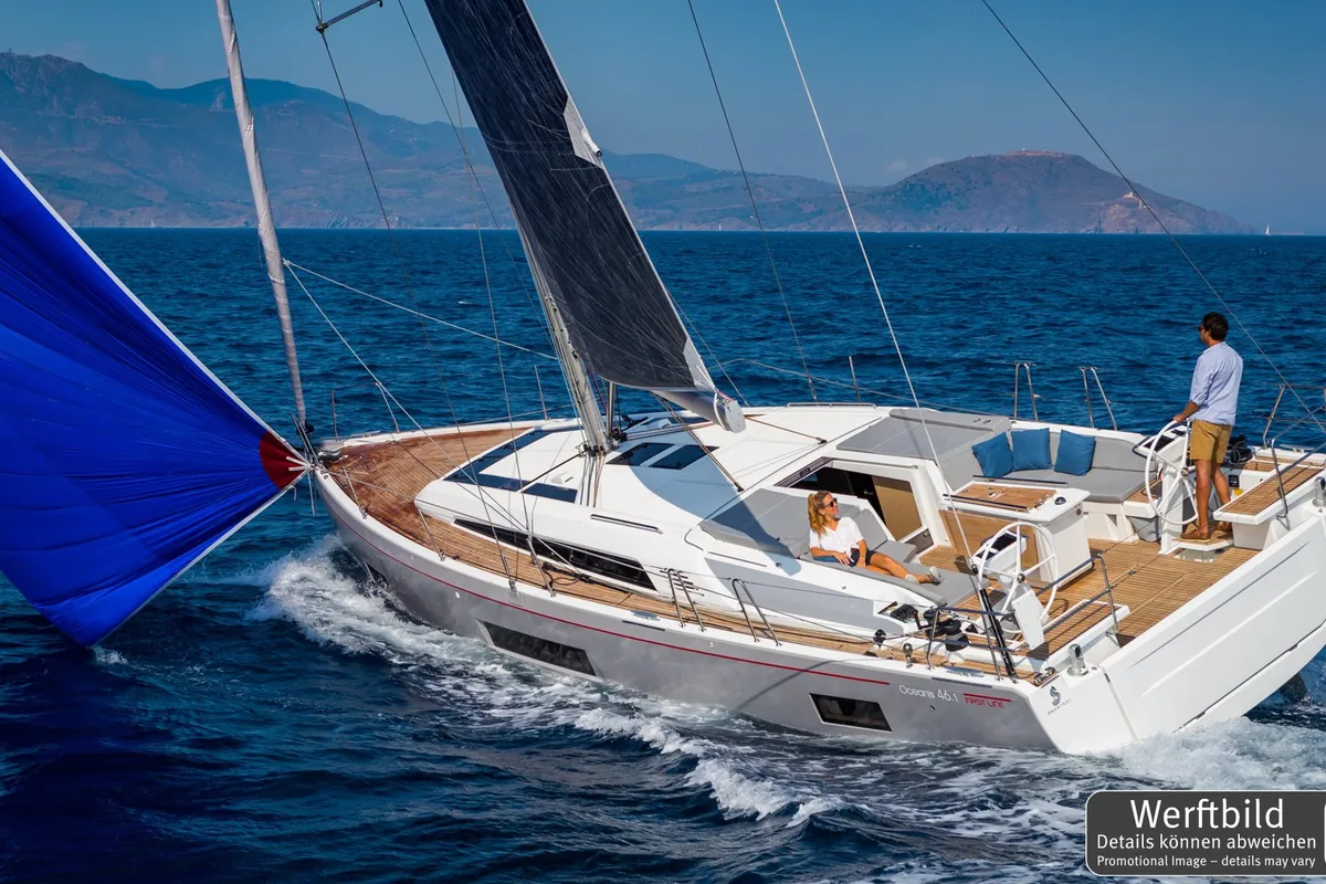 Exterior view of Rocket, a Beneteau Oceanis 46.1 sailboat at Punat, Croatia