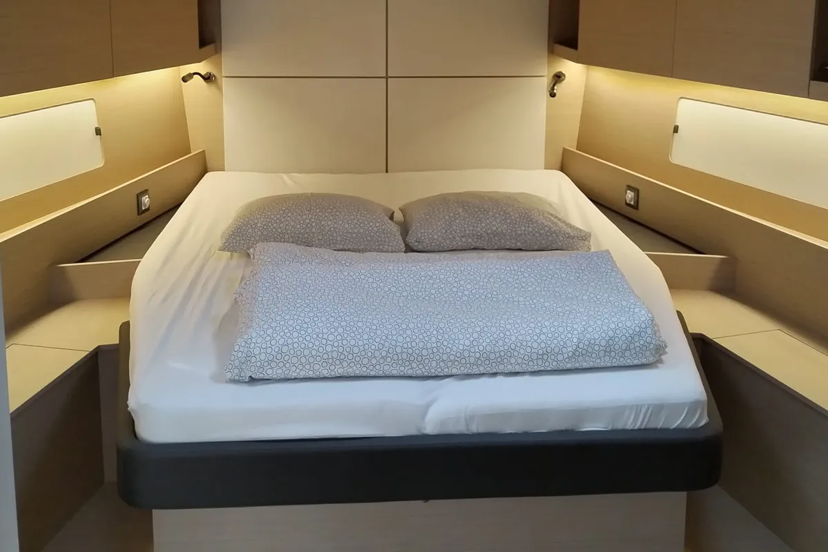 Cabin on Rocket, a Beneteau Oceanis 46.1 sailboat at Punat, Croatia