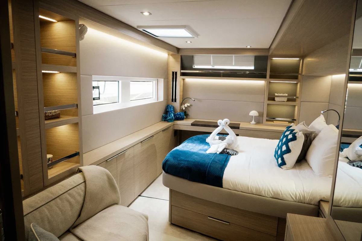 Cabin on Luna Nova, a Lagoon 55 catamaran at Parham Town, British Virgin Islands