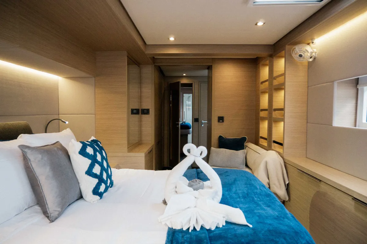 Cabin on Luna Nova, a Lagoon 55 catamaran at Parham Town, British Virgin Islands