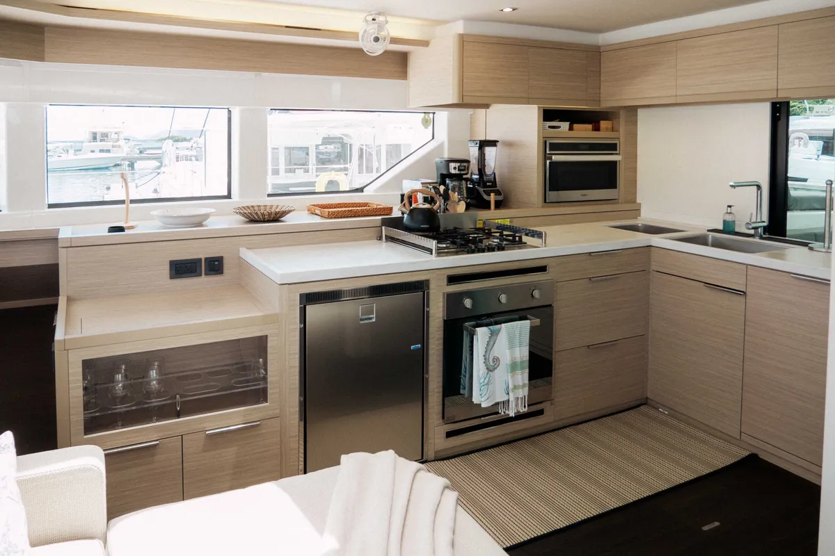 Galley of Luna Nova, a Lagoon 55 catamaran at Parham Town, British Virgin Islands