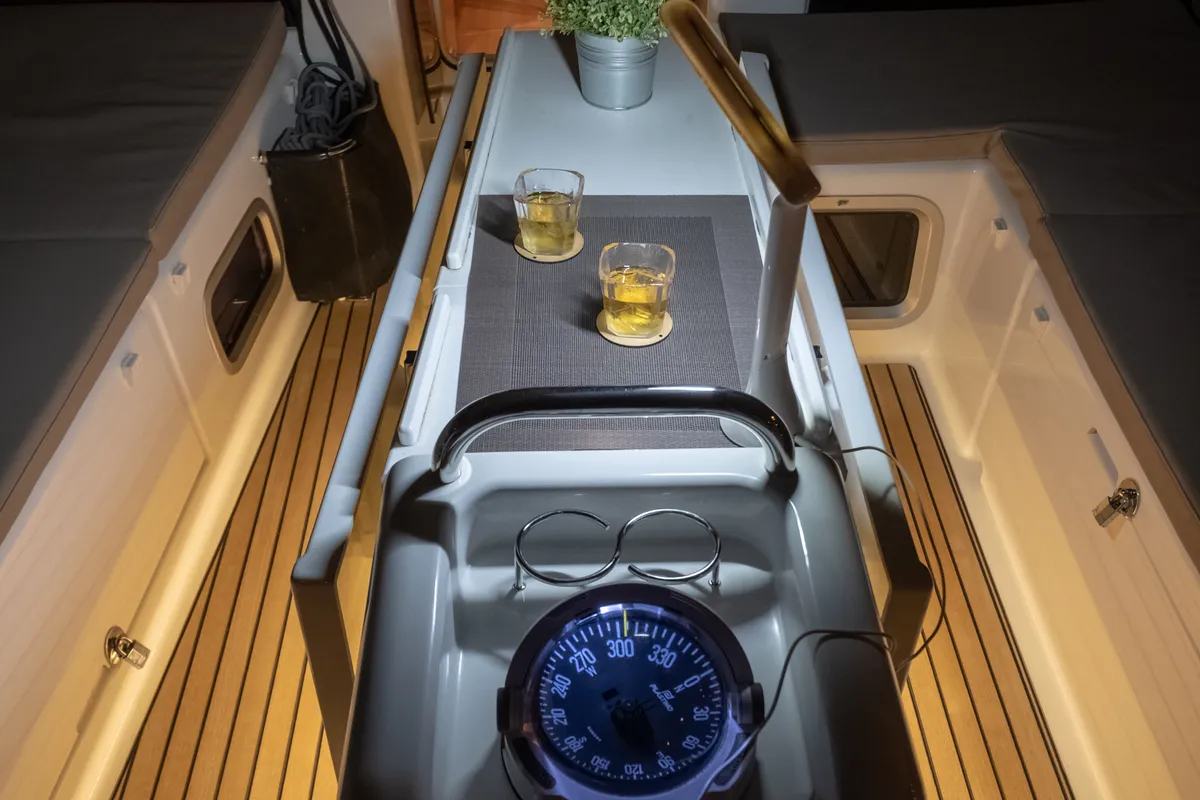 Salon of Ioleta, a Jeanneau Sun Odyssey 440 sailboat at Municipal Unit of Lefkada, Greece