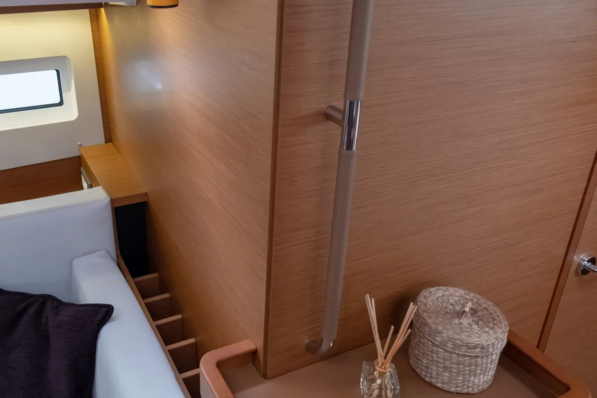 Salon of Ioleta, a Jeanneau Sun Odyssey 440 sailboat at Municipal Unit of Lefkada, Greece