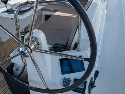 Cockpit of Ioleta, a Jeanneau Sun Odyssey 440 sailboat at Municipal Unit of Lefkada, Greece