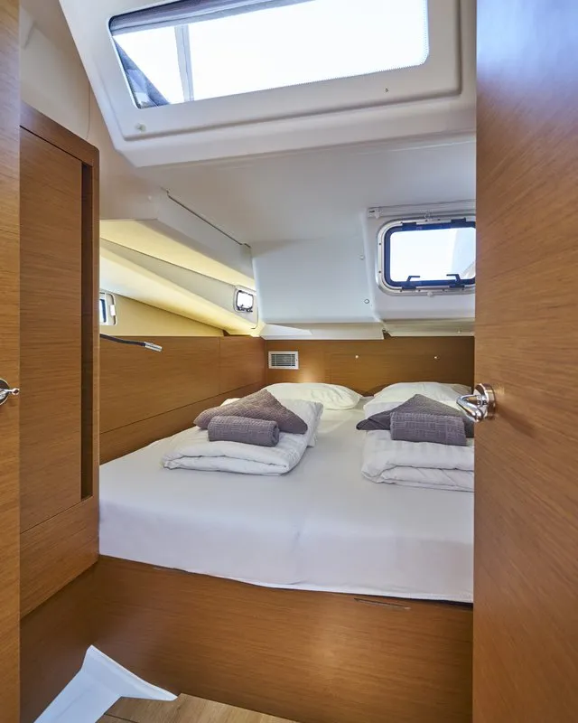 Cabin on Lucia II, a Jeanneau Sun Odyssey 440 sailboat at Seget Donji, Croatia