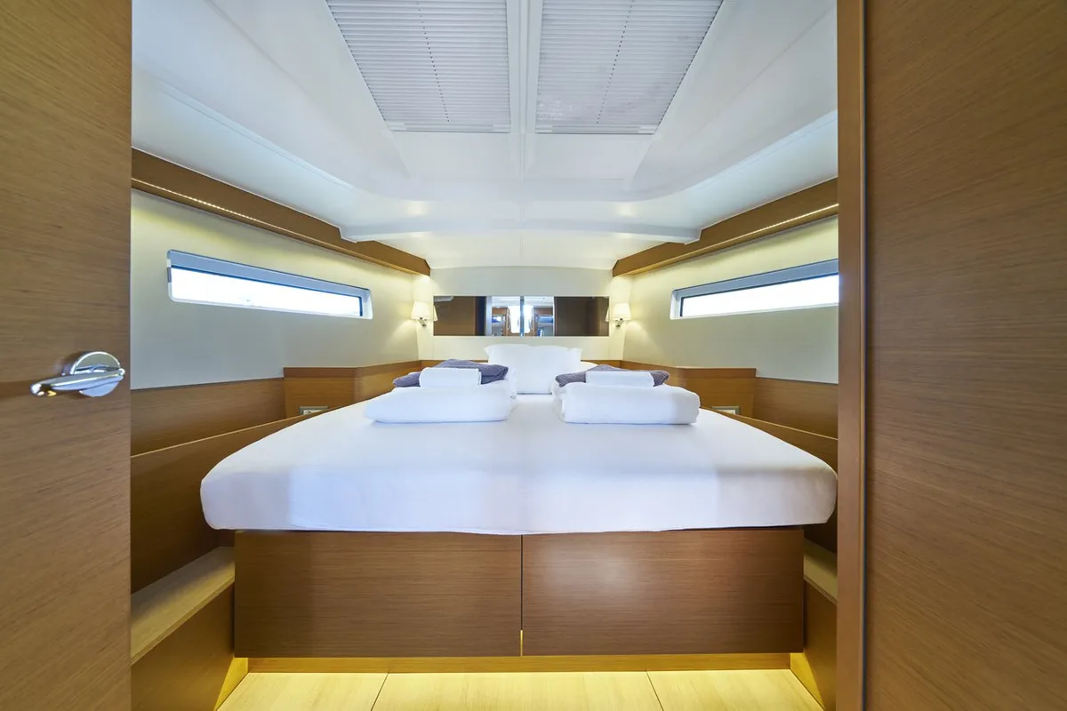 Cabin on Lucia II, a Jeanneau Sun Odyssey 440 sailboat at Seget Donji, Croatia