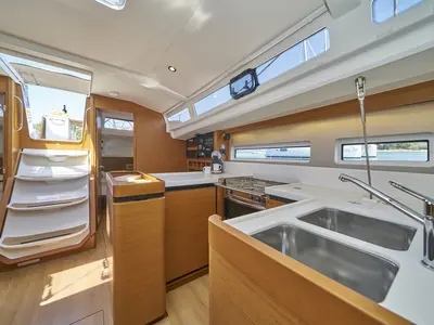 Galley of Lucia II, a Jeanneau Sun Odyssey 440 sailboat at Seget Donji, Croatia
