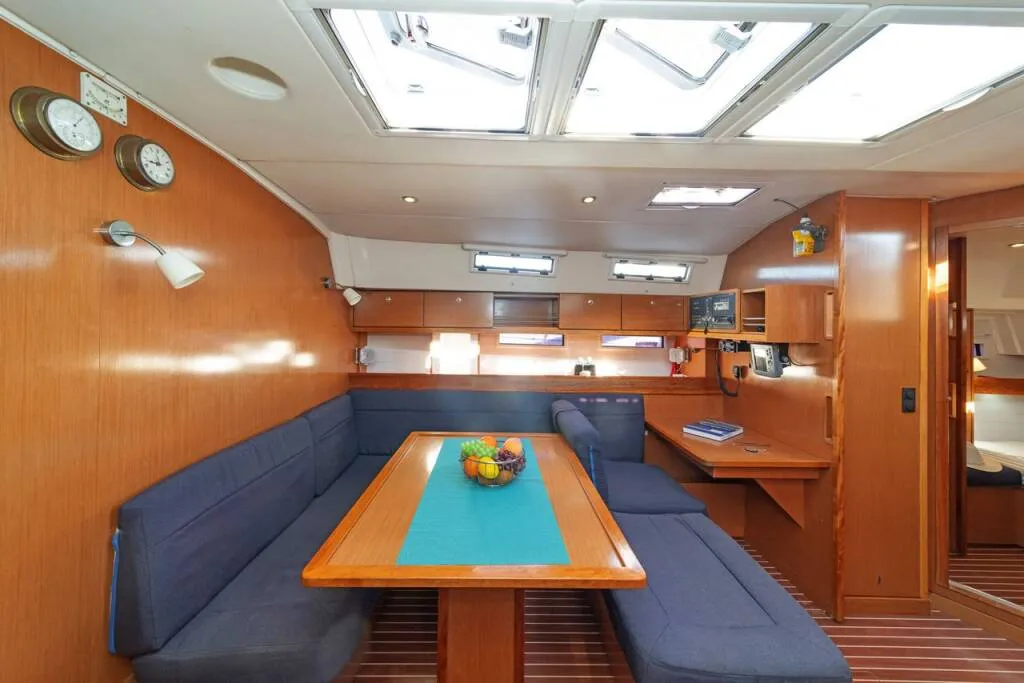 Salon of COSTA COSTA, a Bavaria Cruiser 45 sailboat at Volos, Greece