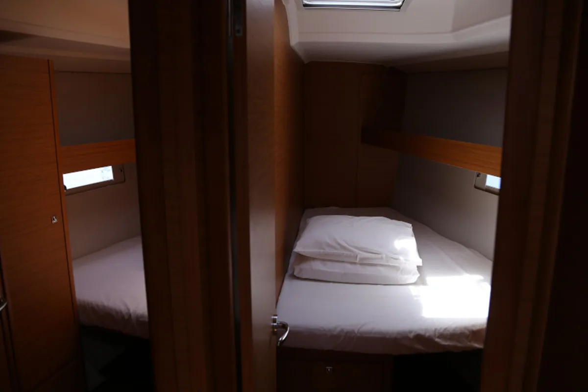 Cabin on Sea Hawk, a Dufour 460 Grand Large sailboat at Kaštela, Croatia