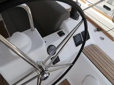 Cockpit of Sea Hawk, a Dufour 460 Grand Large sailboat at Kaštela, Croatia