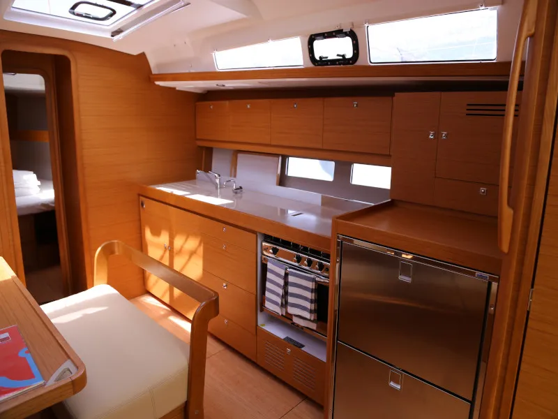 Galley of Sea Hawk, a Dufour 460 Grand Large sailboat at Kaštela, Croatia