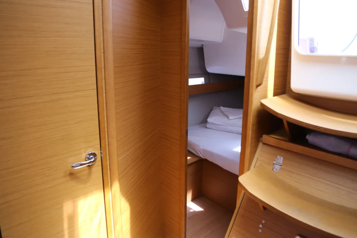 Cabin on Sea Hawk, a Dufour 460 Grand Large sailboat at Kaštela, Croatia