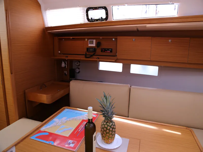 Salon of Sea Hawk, a Dufour 460 Grand Large sailboat at Kaštela, Croatia
