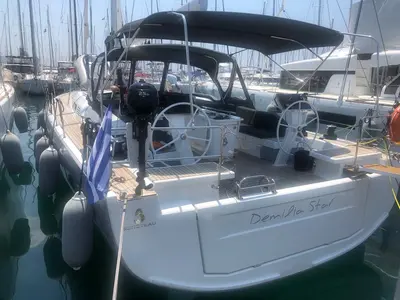 Cockpit of DEMILIA STAR, a Beneteau Oceanis 51.1 sailboat at Athens, Greece